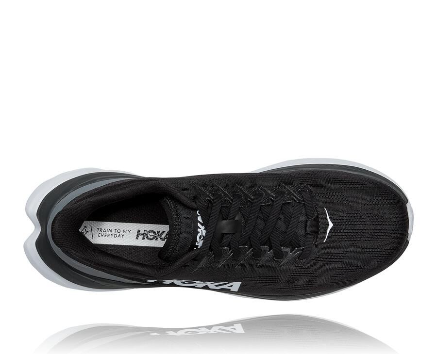 Running Shoes Mens - Hoka One One Mach 4 - Black/White - MFOHTPY-93